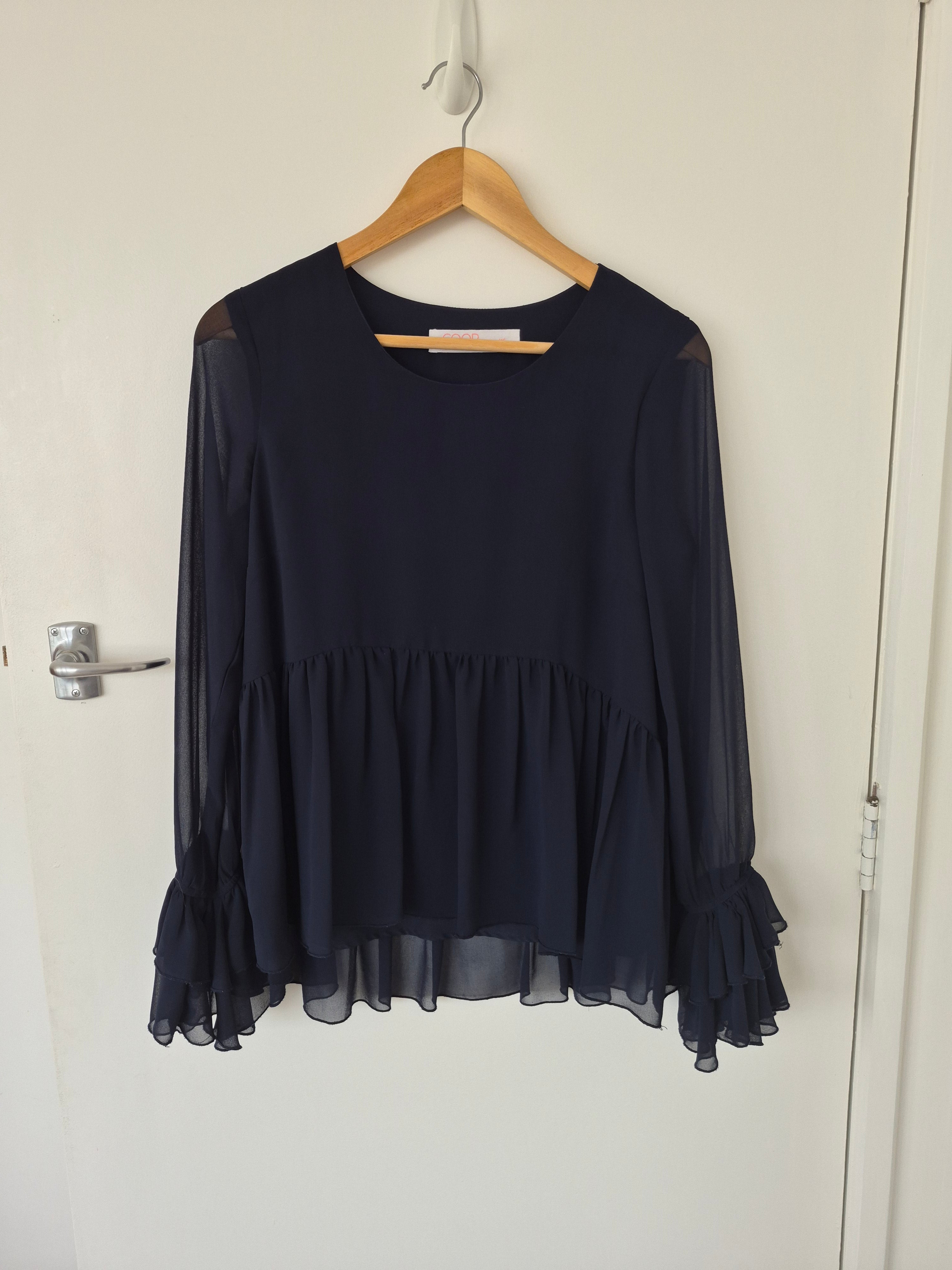 Coop Long Sleeved Top in Navy | Size XS