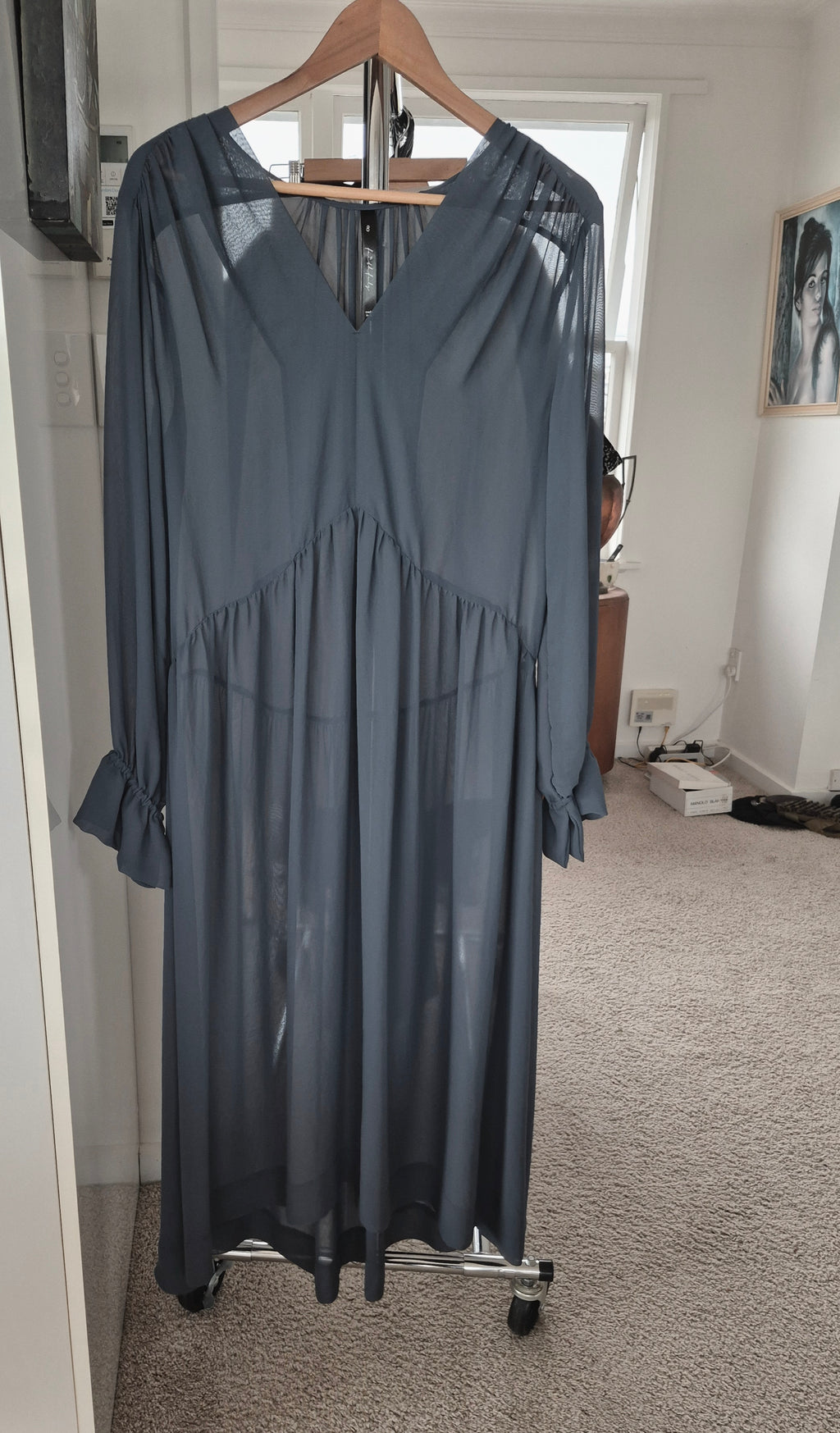 Moochi Exude Dress in Slate Grey | Size 8