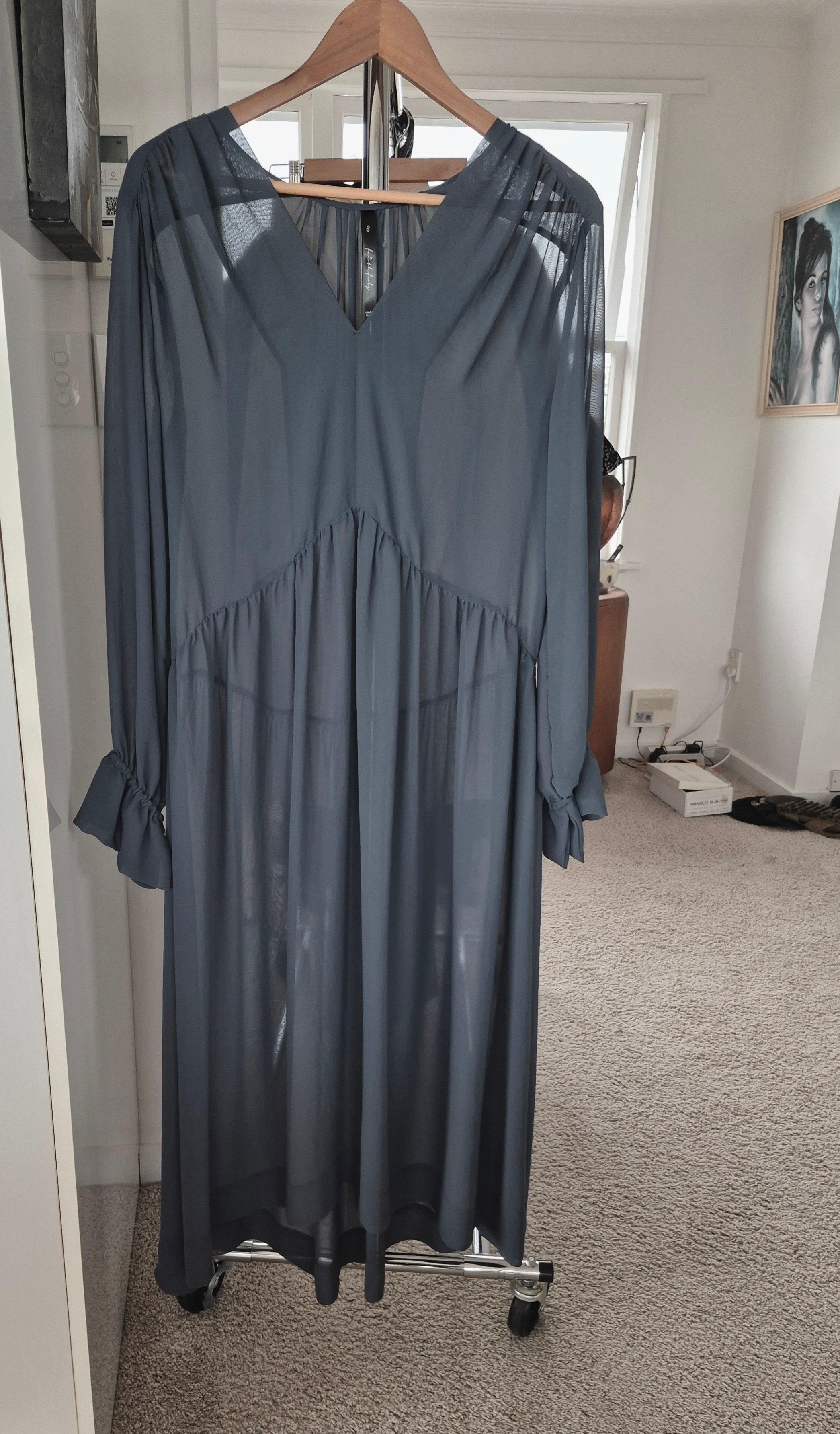 Moochi Exude Dress in Slate Grey | Size 8