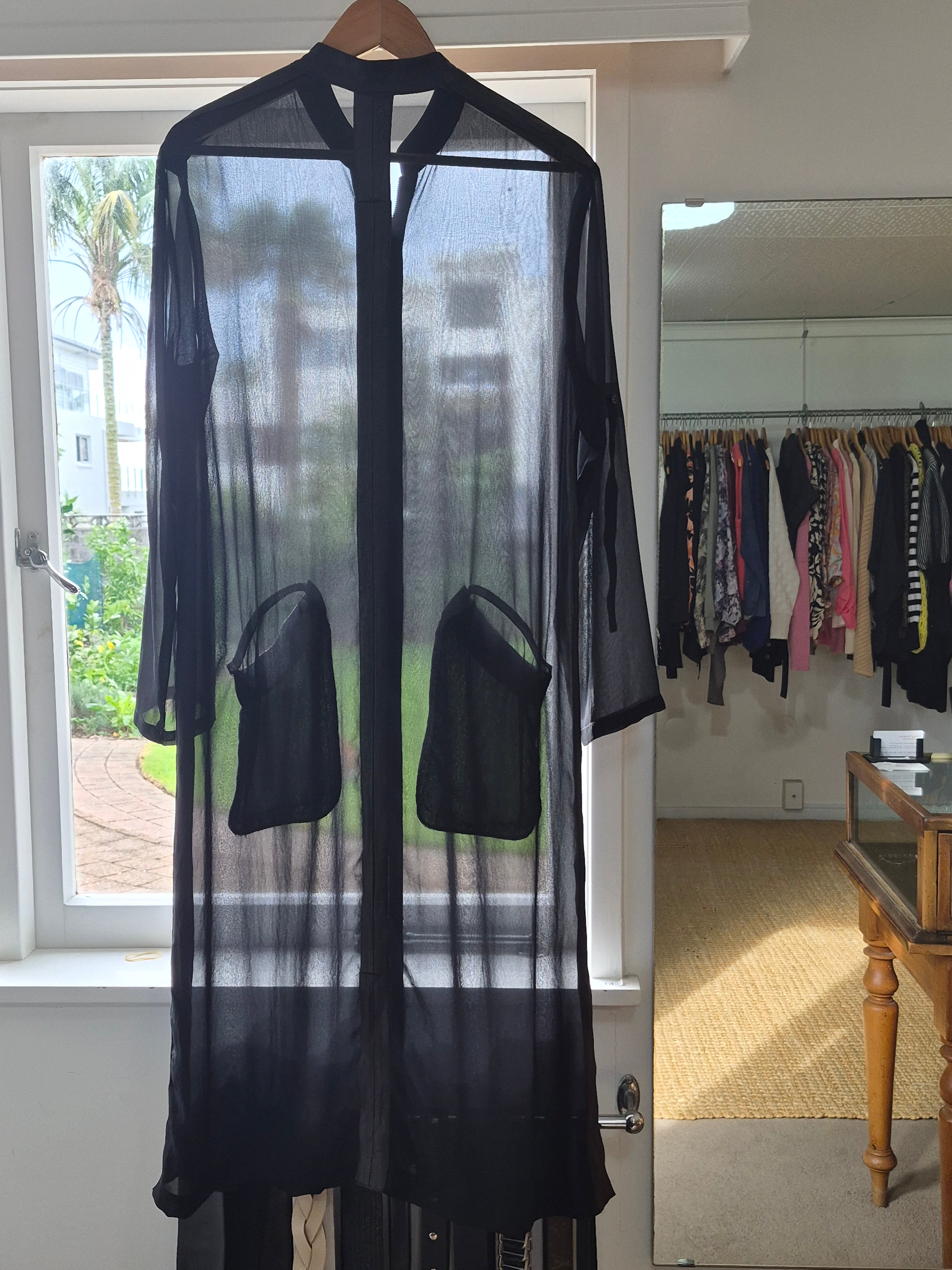 Moochi Sheer Long Coat | Size M