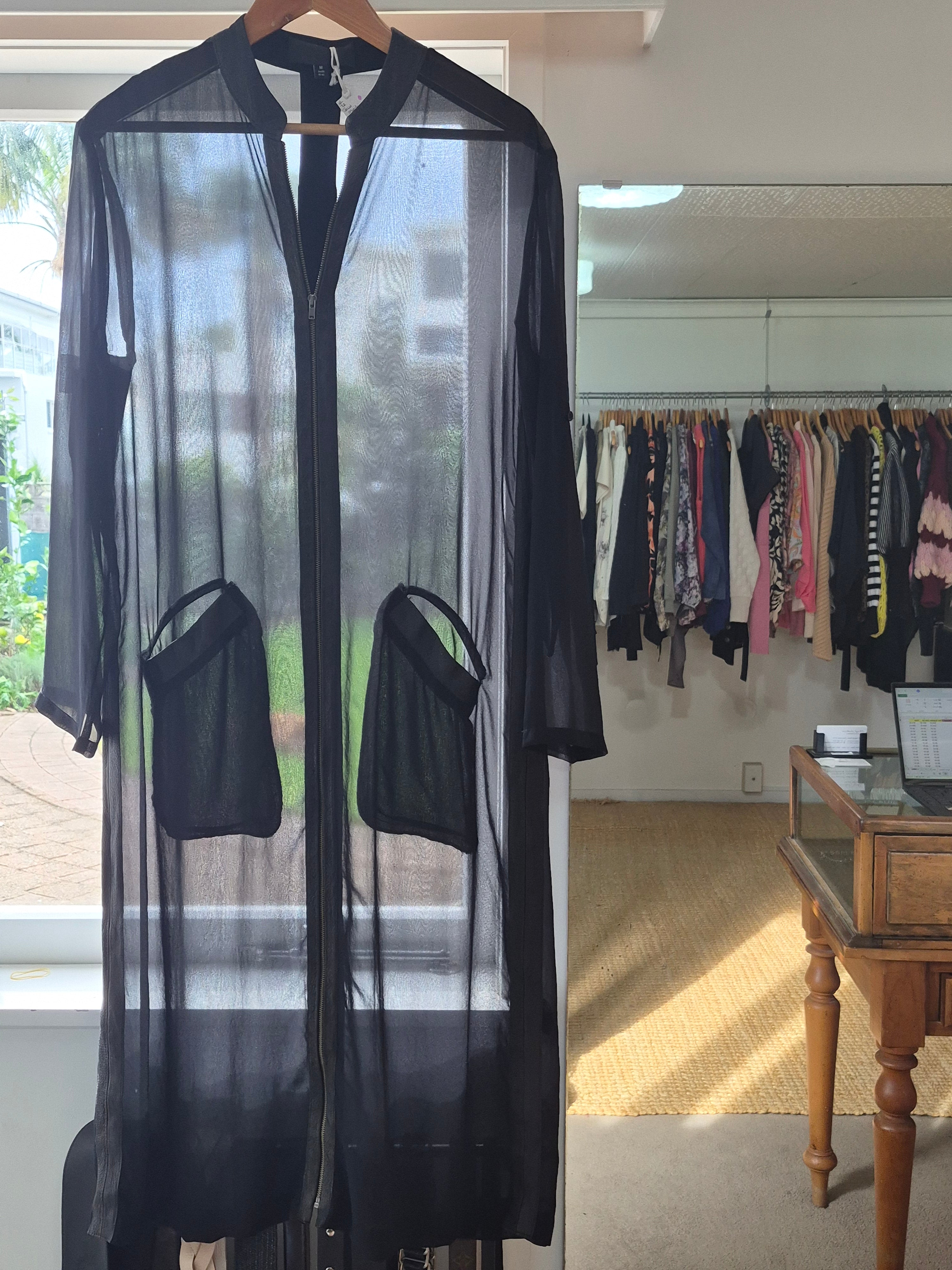 Moochi Sheer Long Coat | Size M