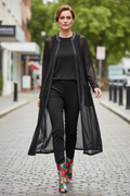 Moochi Sheer Long Coat | Size M