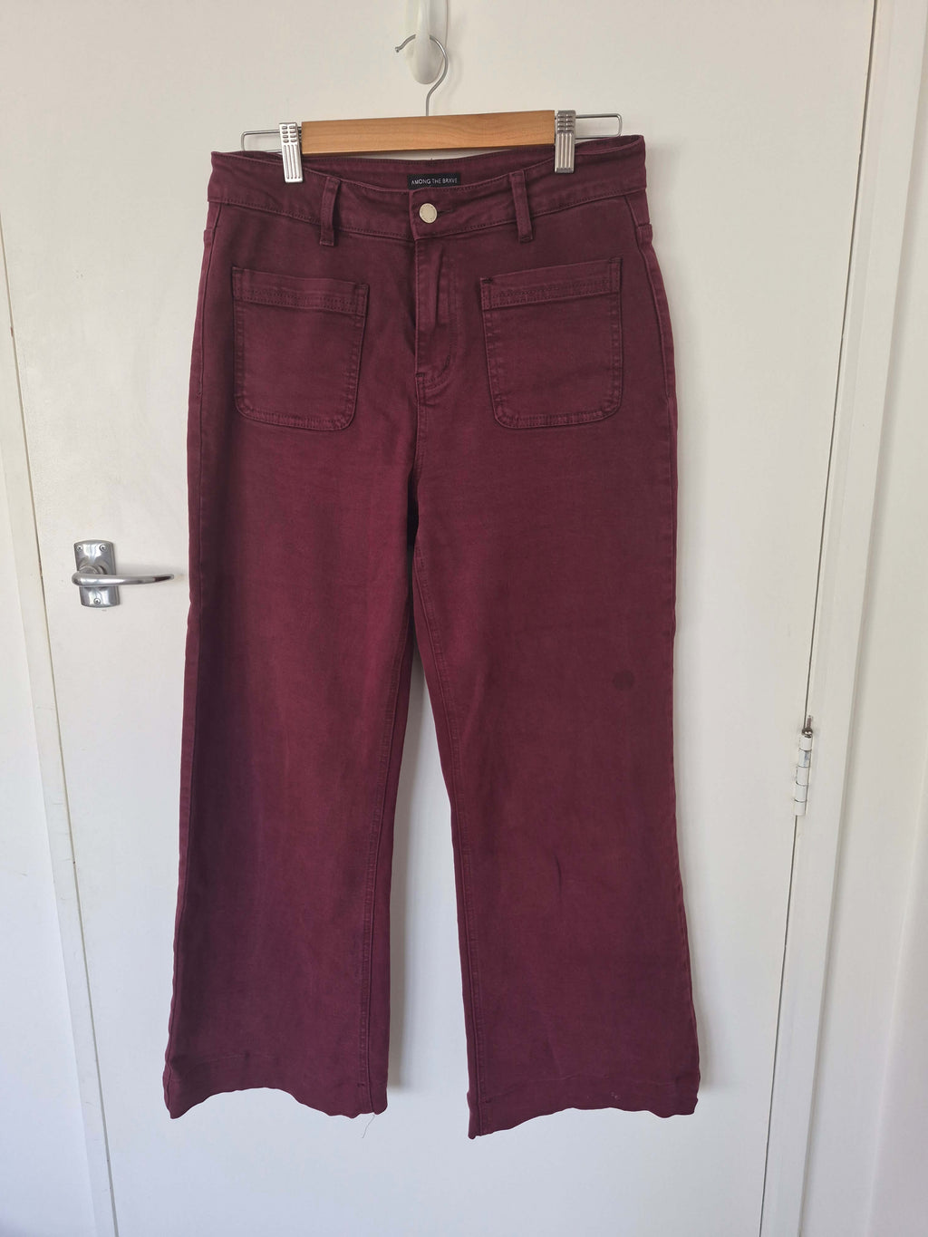 Among The Brave Zoey Burgundy Pocket Jean Sz 12