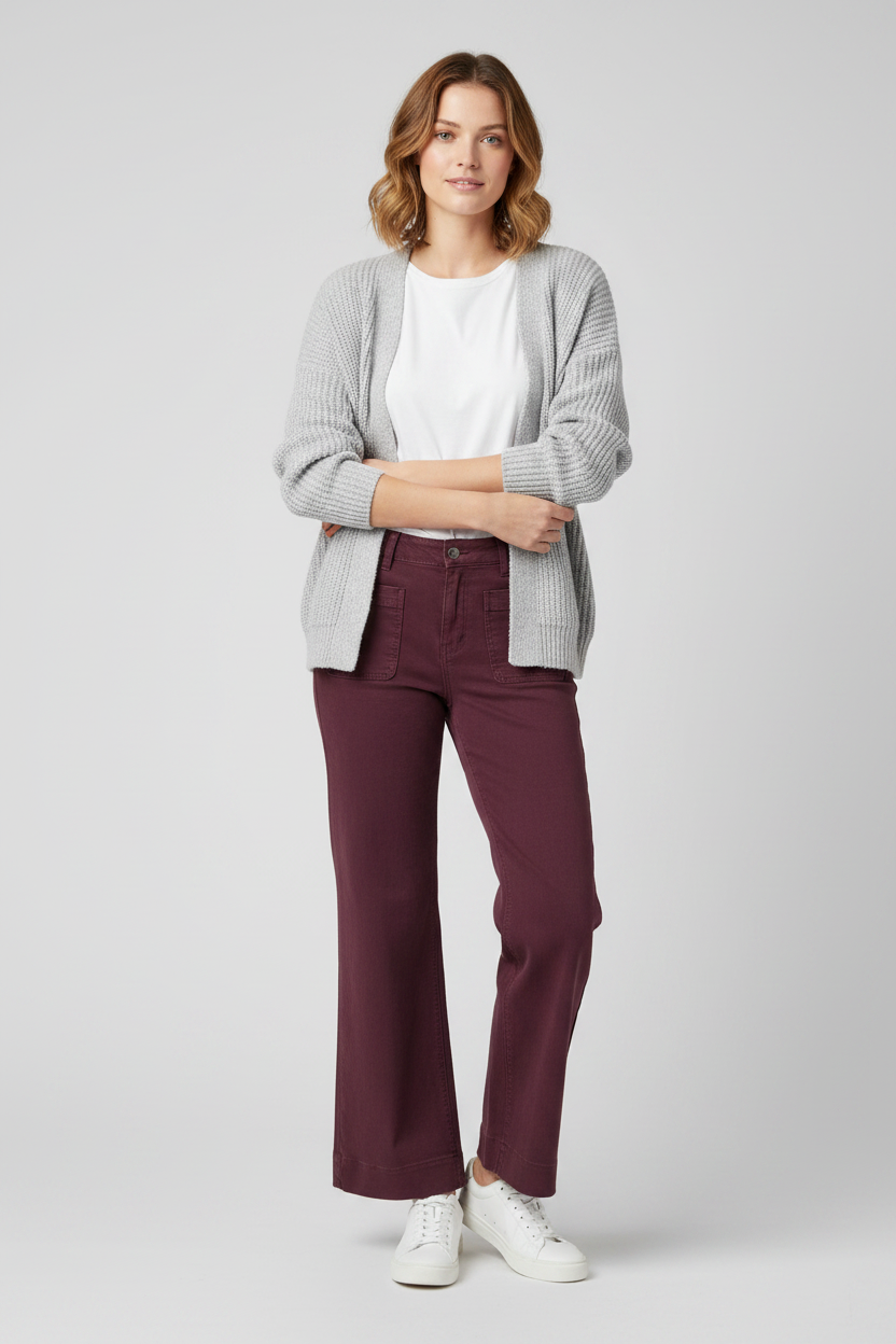 Among The Brave Zoey Burgundy Pocket Jean Sz 12