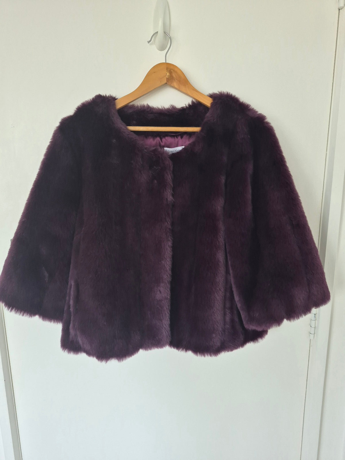 Calvin Klein Faux Fur Purple Jacket | Size M