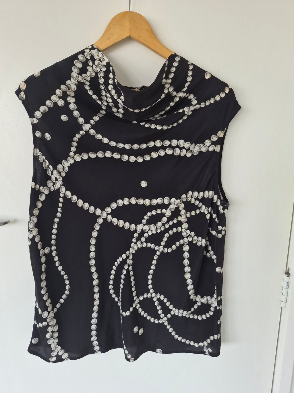 Karen Walker Runaway Pearls Silk Blouse | Size 10