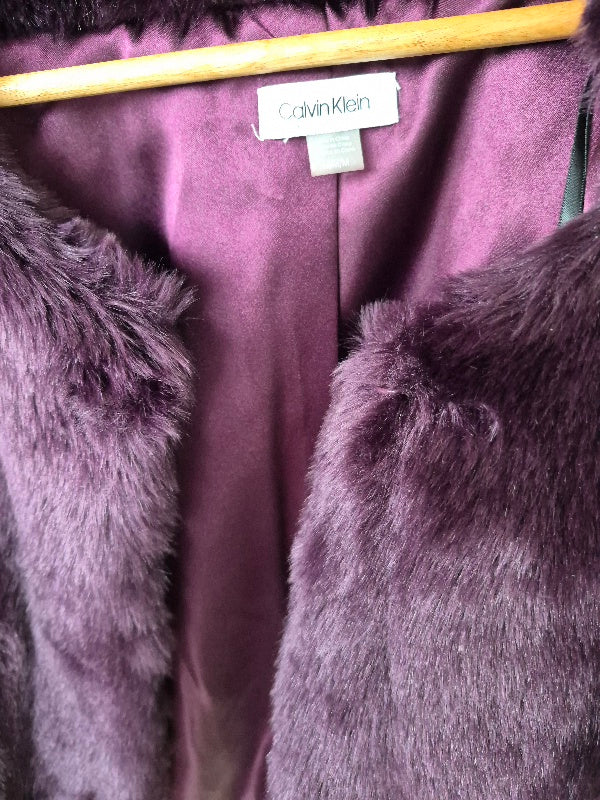 Calvin Klein Faux Fur Purple Jacket | Size M