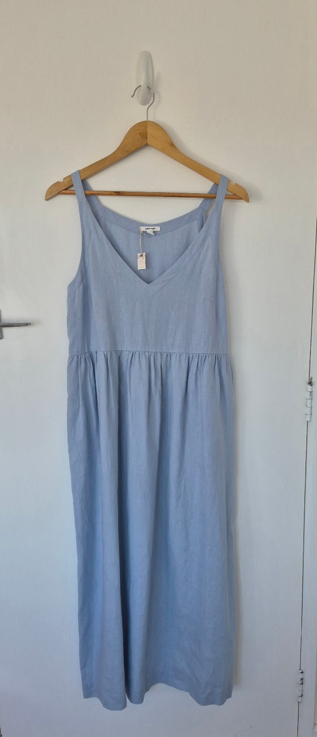 Juliette Hogan Linen Maxi Dress - Light Blue | Size 8
