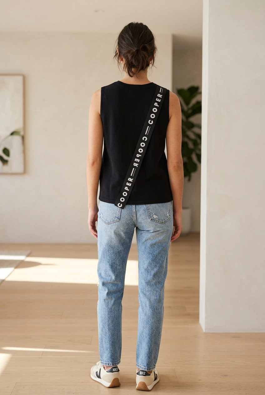Cooper Black Sleeveless Tee | Sz