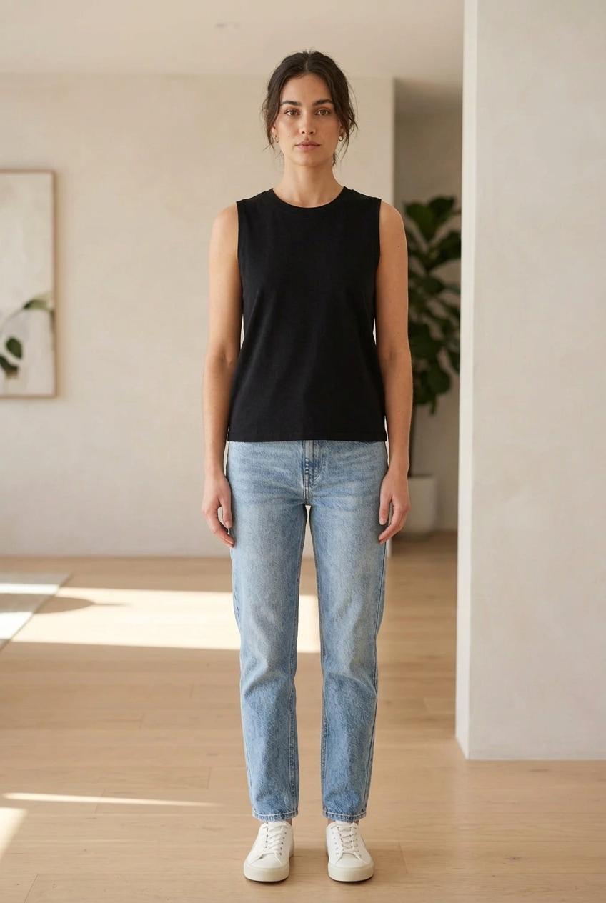 Cooper Black Sleeveless Tee | Sz