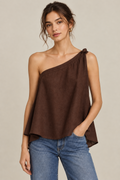 Adorne Brown Linen Top | Size 12