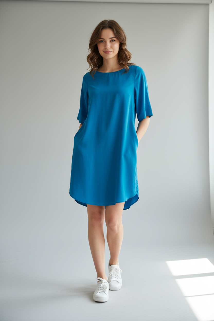 Cos Cotton Teal Dress | Size XS/34