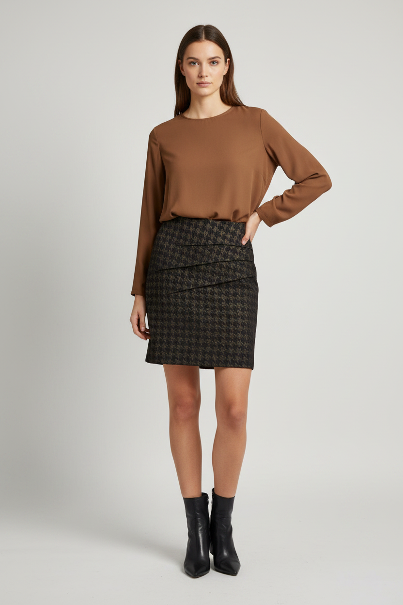 Cue Black & Gold Mini Skirt | Size 12