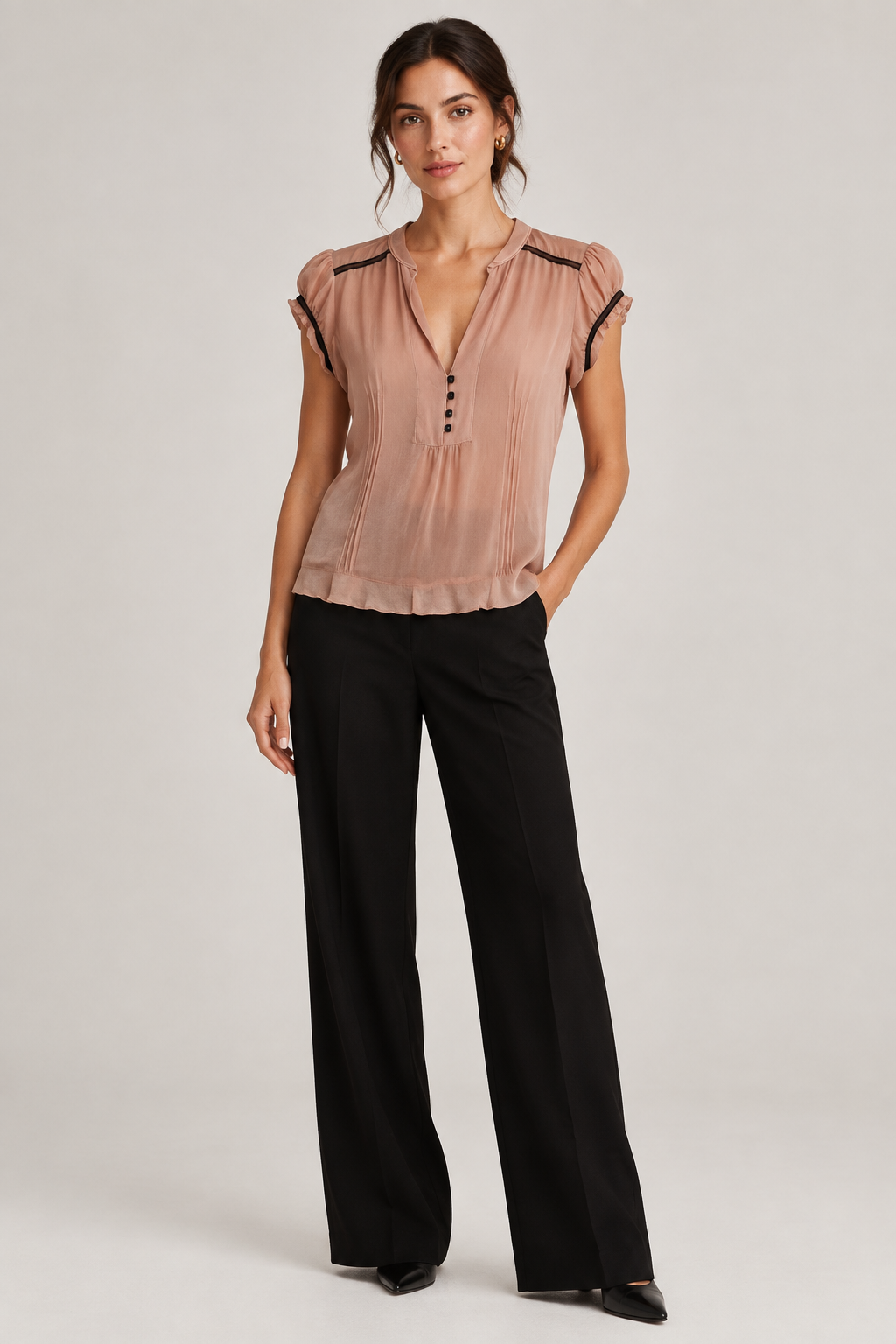 Cue Pink Silk Vintage Top |Size 8