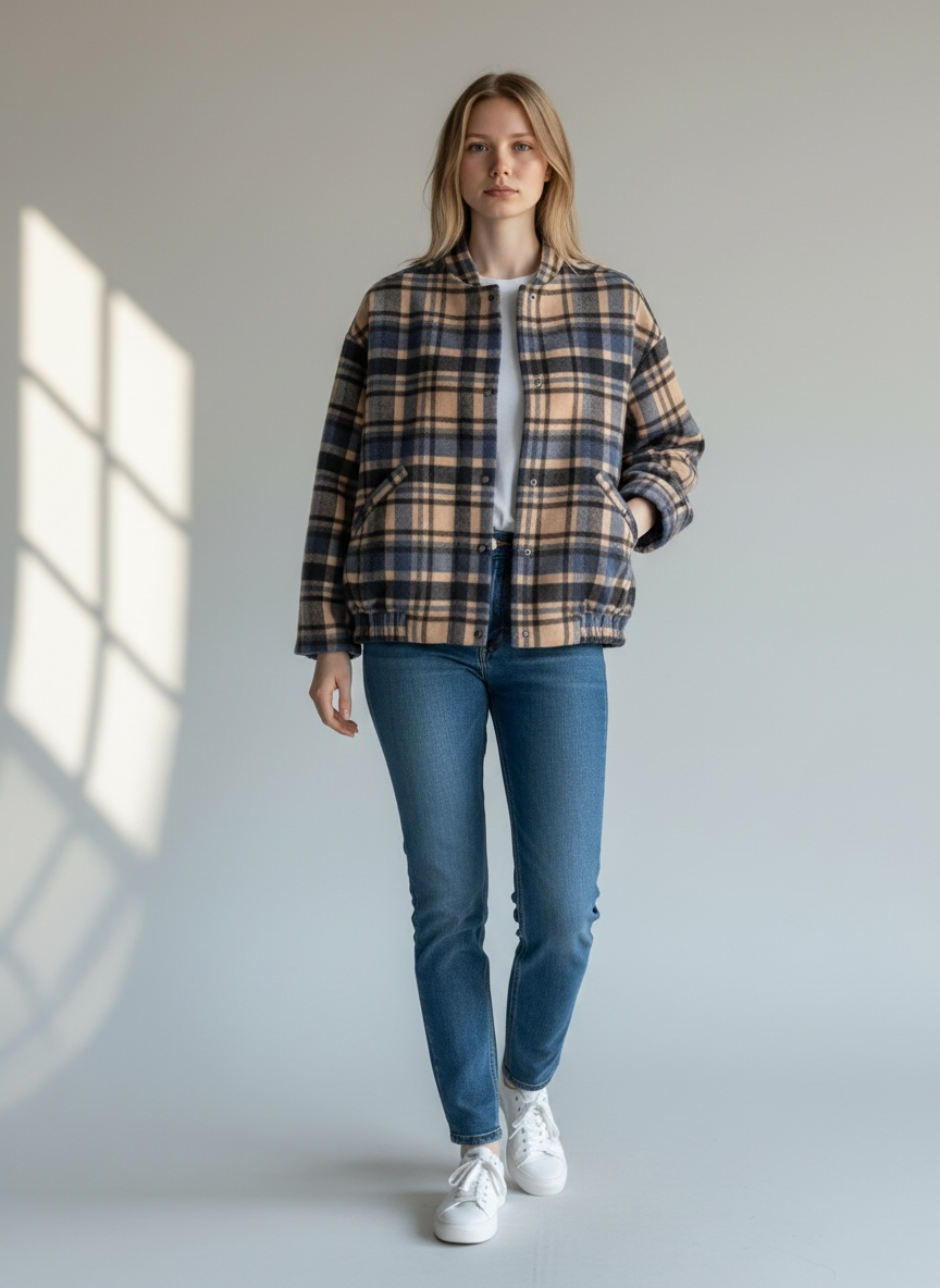 Max Wool Blend Bomber Jacket | Size S