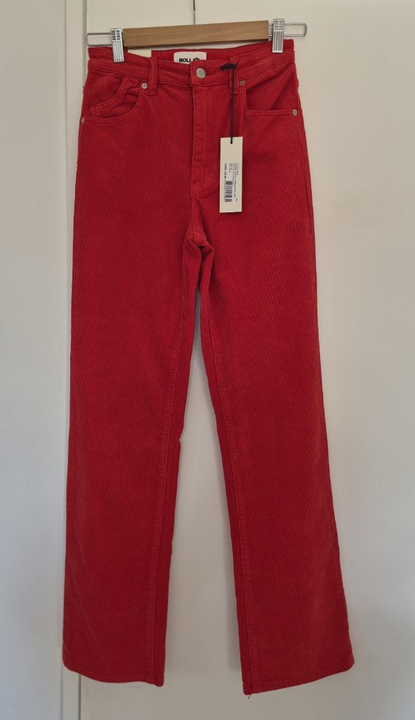 Rollas New Straight Red Cord Pants | Size 26/8