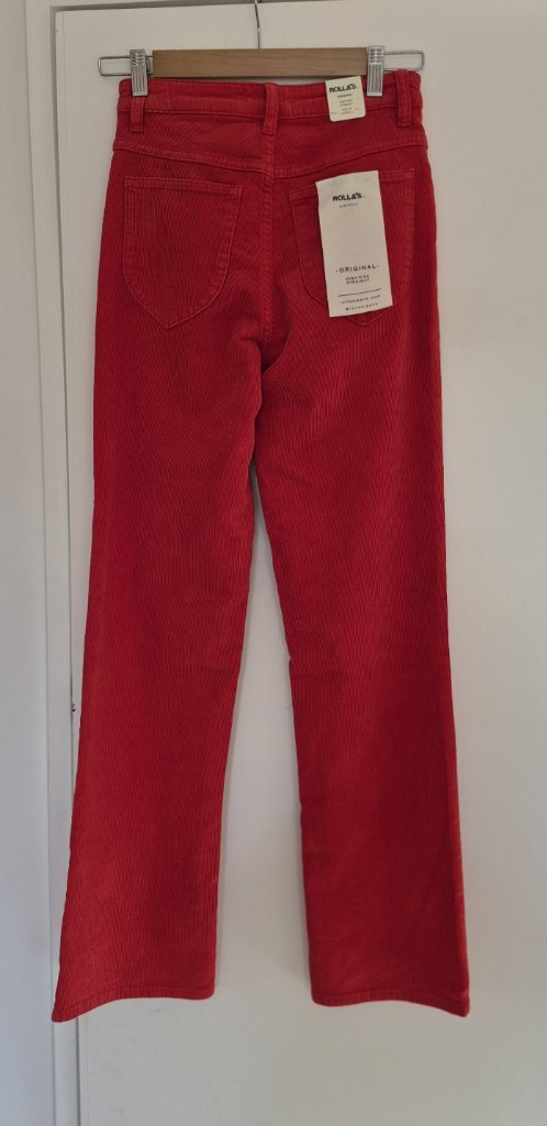 Rollas New Straight Red Cord Pants | Size 26/8