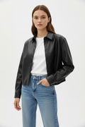 Zara Faux Leather Black Shirt | Size S