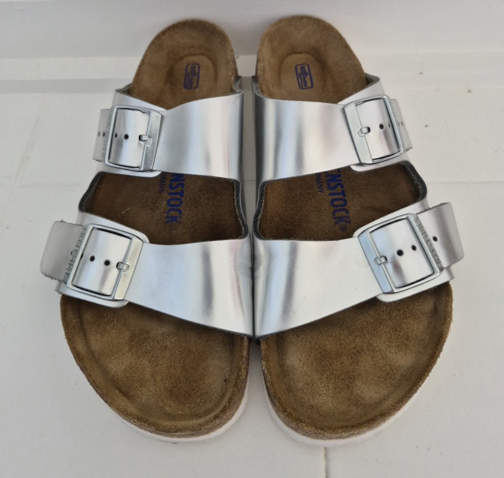 Birkenstock Silver Sandals | Size 39