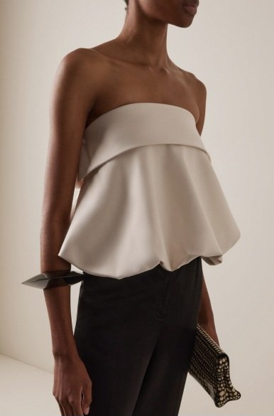 Harris Tapper Eliza Bubble Hem Top  - Ivory | Size Small