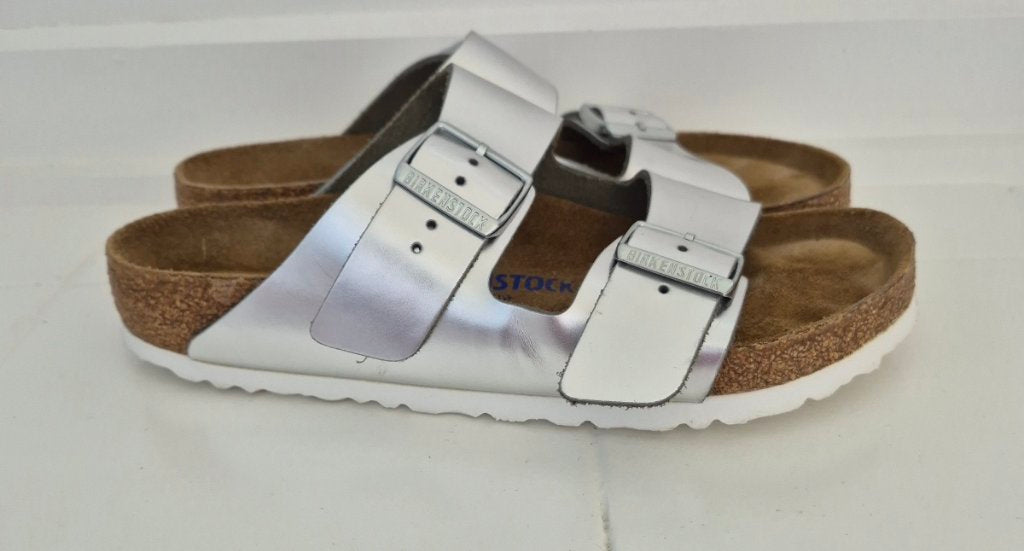 Birkenstock Silver Sandals | Size 39