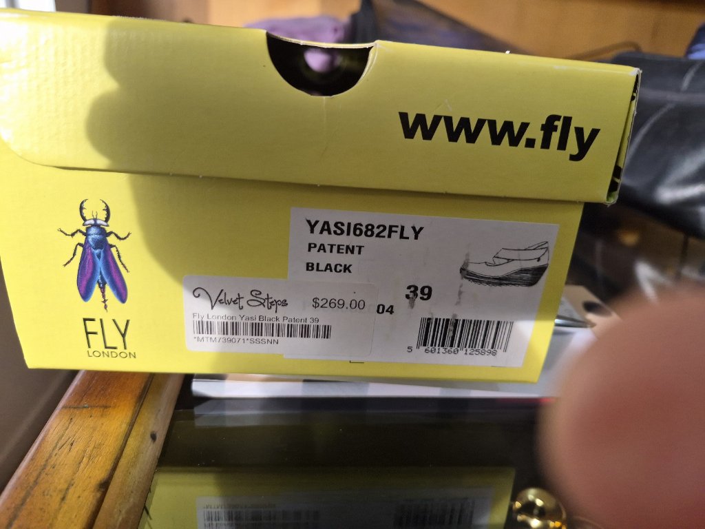Fly London Patent Black Shoes | Size 39