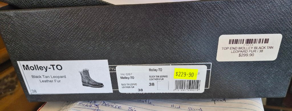 Top End Black Leather Ankle Boots | Size 38