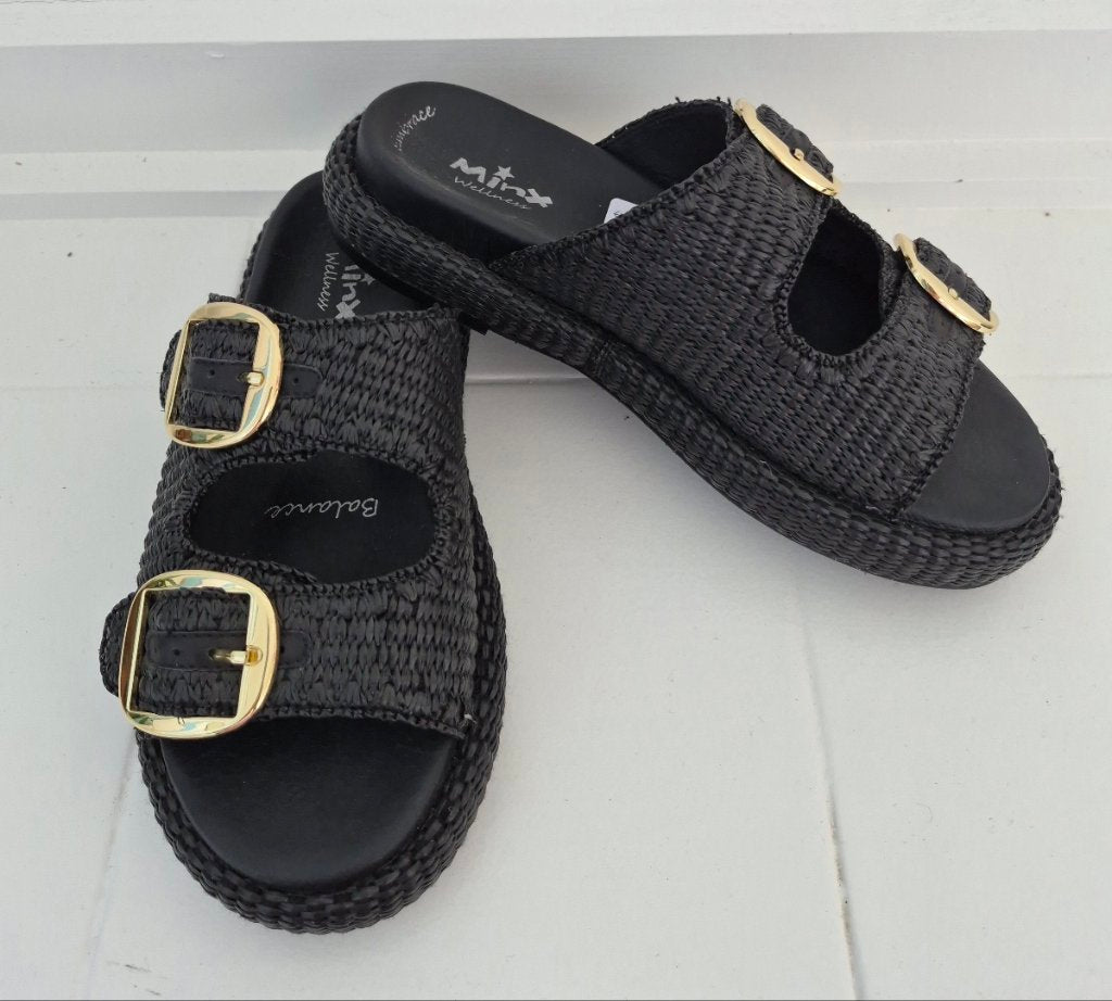 Minx Black Relax Slides | Size 38
