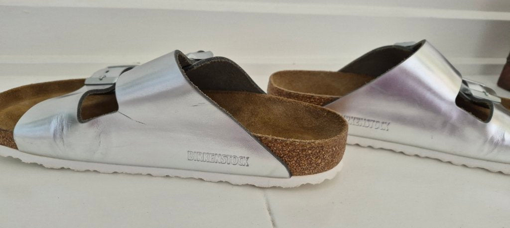 Birkenstock Silver Sandals | Size 39