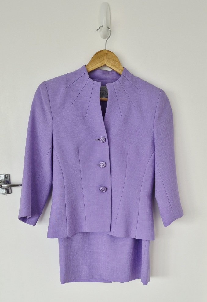Vintage Adrienne Winkelmann Lavender Suit | Size 8