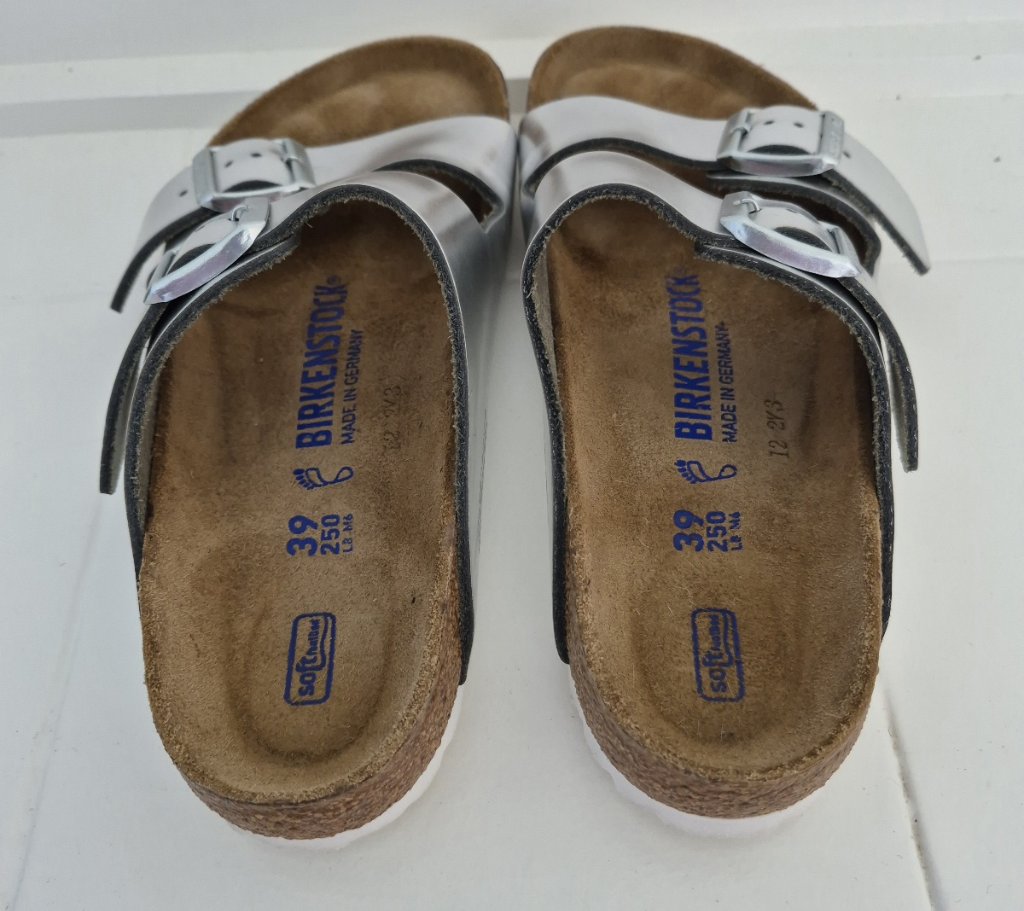 Birkenstock Silver Sandals | Size 39