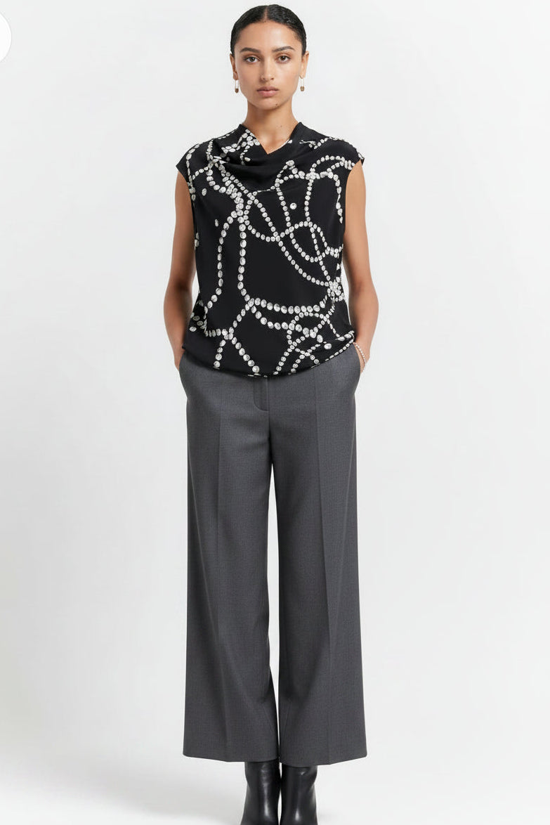 Karen Walker Runaway Pearls Silk Blouse | Size 10