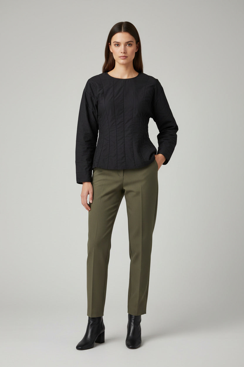 Marle Cotton/Silk Black Top | Size 8