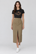 Marle Khaki A Line Skirt | Size 8