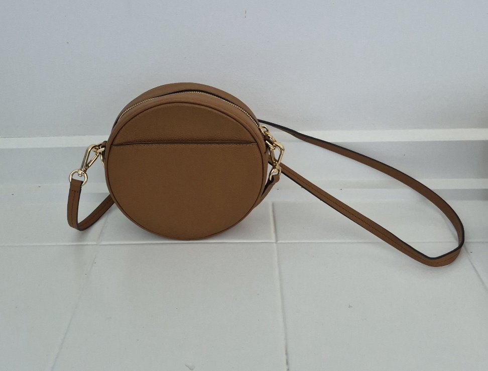 Michael Kors Fulton 7" Leather Round Cross Body Brown Bag