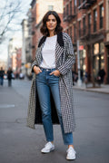 Moke Houndstooth Coat Sz XS/S/M