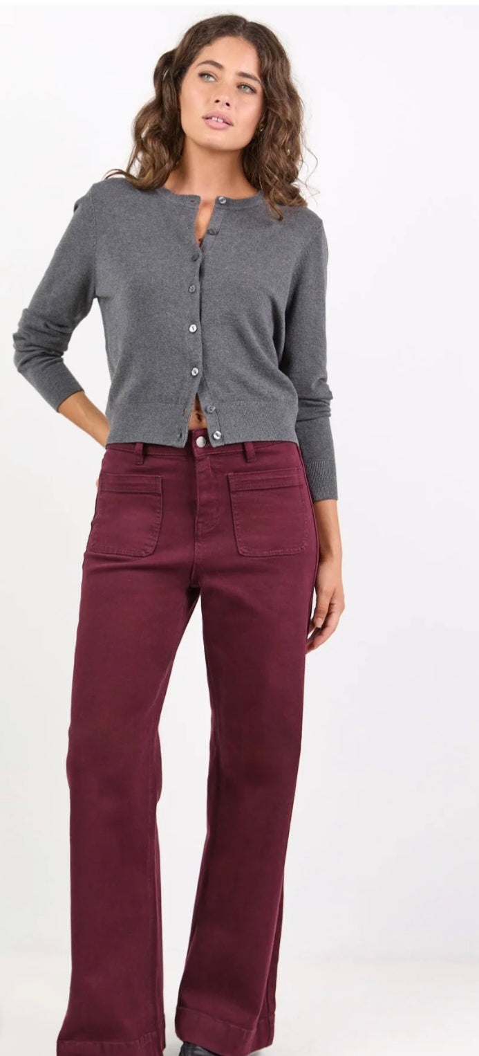 Among The Brave Zoey Burgundy Pocket Jean Sz 12