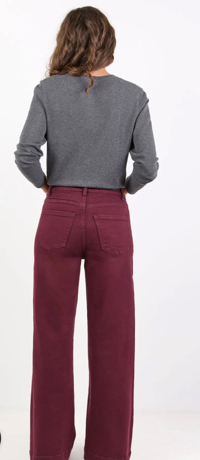 Among The Brave Zoey Burgundy Pocket Jean Sz 12
