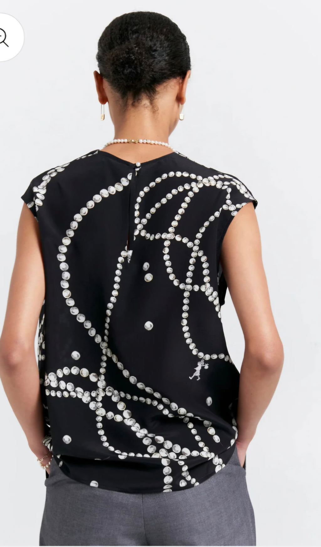 Karen Walker Runaway Pearls Silk Blouse | Size 10