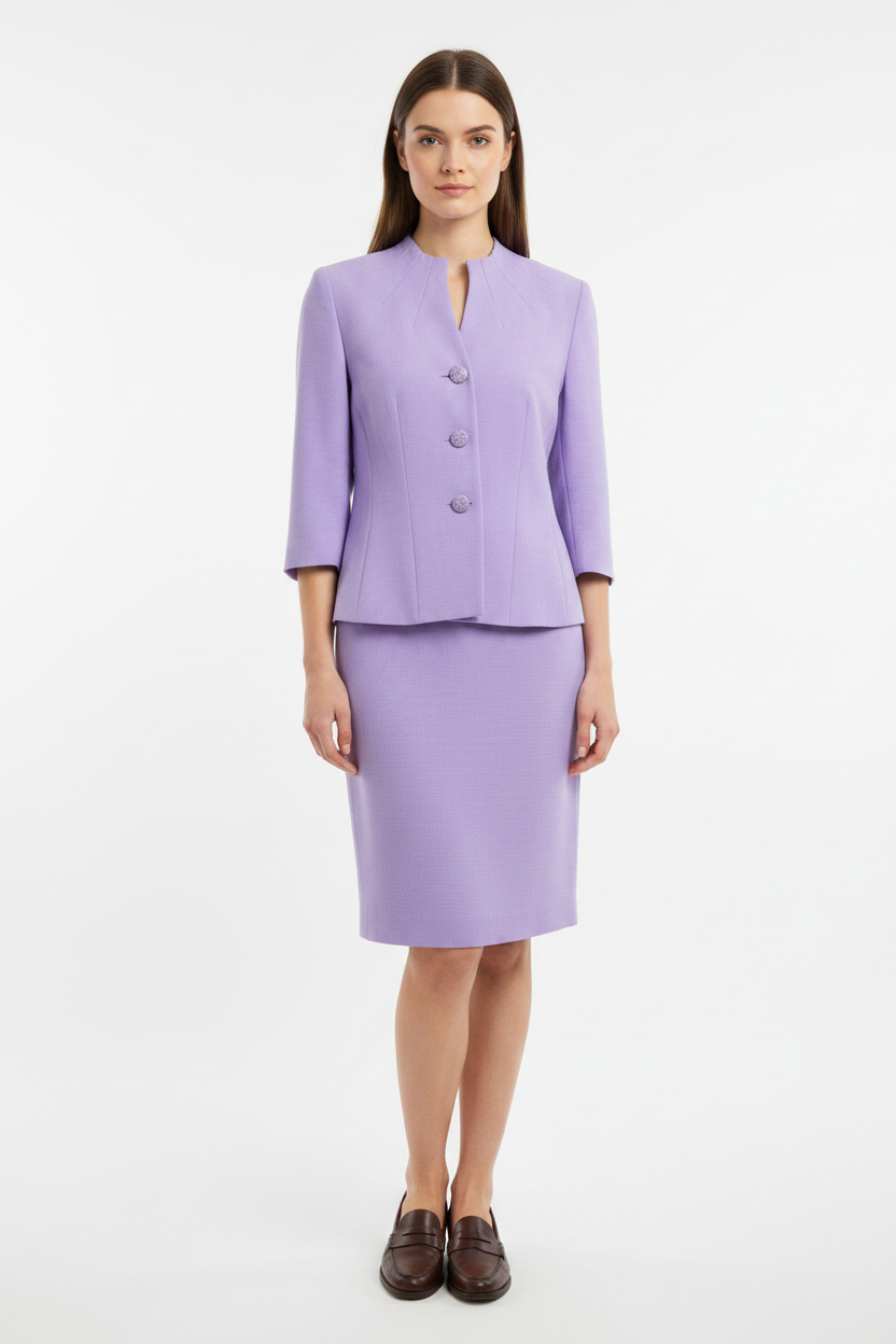 Vintage Adrienne Winkelmann Lavender Suit | Size 8