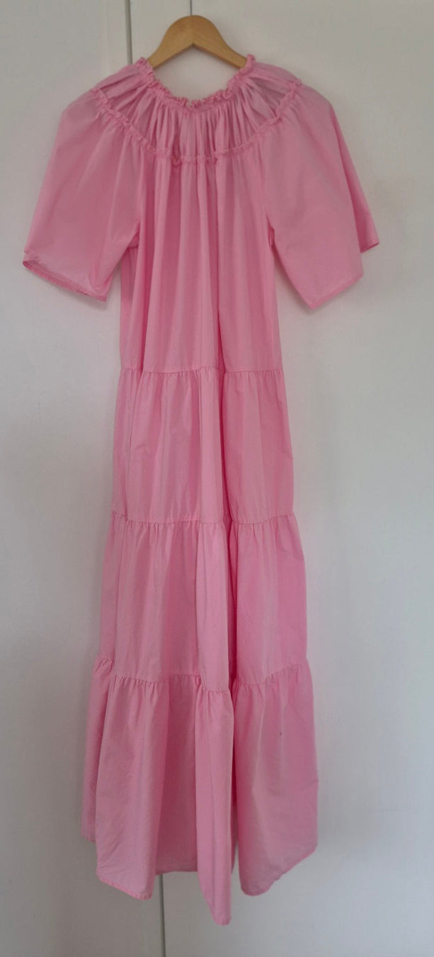 Front view of Blanca Pink Maxi Dress Size 8/10, preloved designer clothing at Copper & Cotton