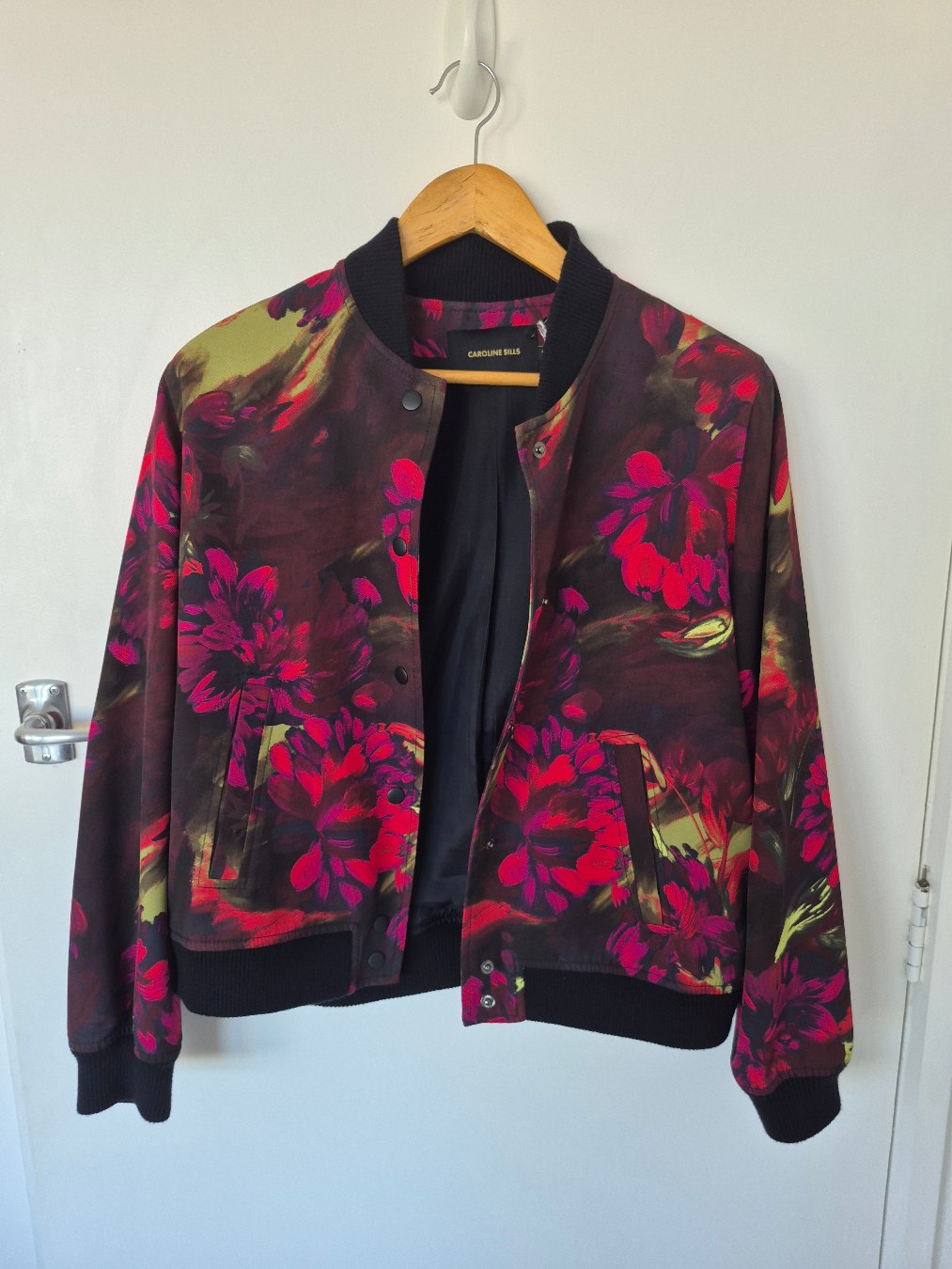 Front view of Caroline Sills Bomber Jacket, preloved designer clothing at Copper & Cotton