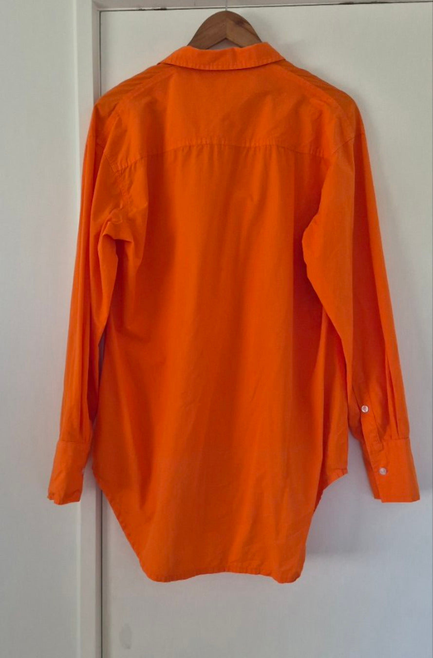Back view of Commoners Orange Shirt Size 8, preloved designer clothing at Copper & Cotton