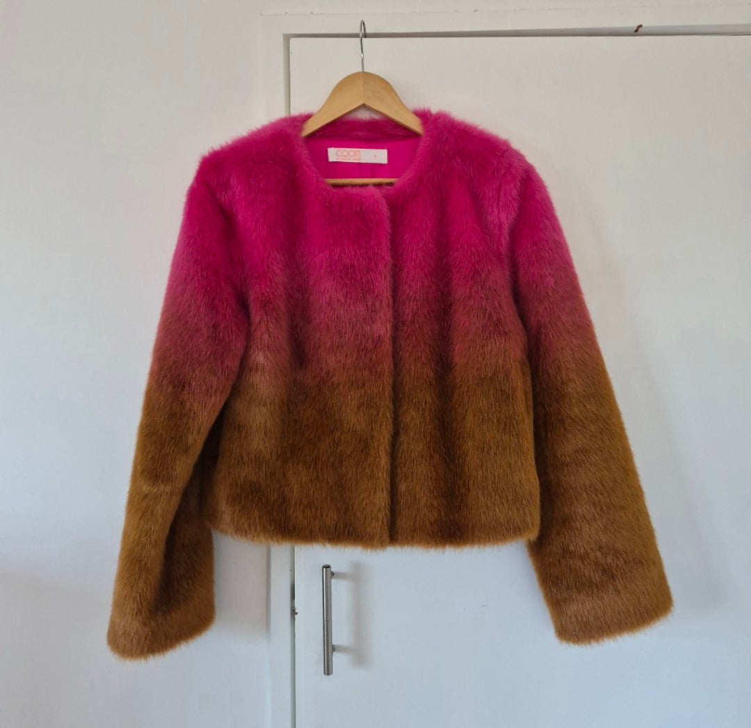 Front view of Coop Crazy Fur You Jacket Size S, preloved designer clothing at Copper & Cotton