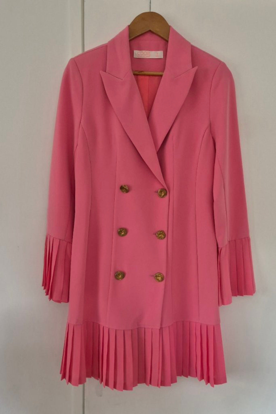 Front view of Coop Double Cross Pink Dress Size 8, preloved designer clothing at Copper & Cotton
