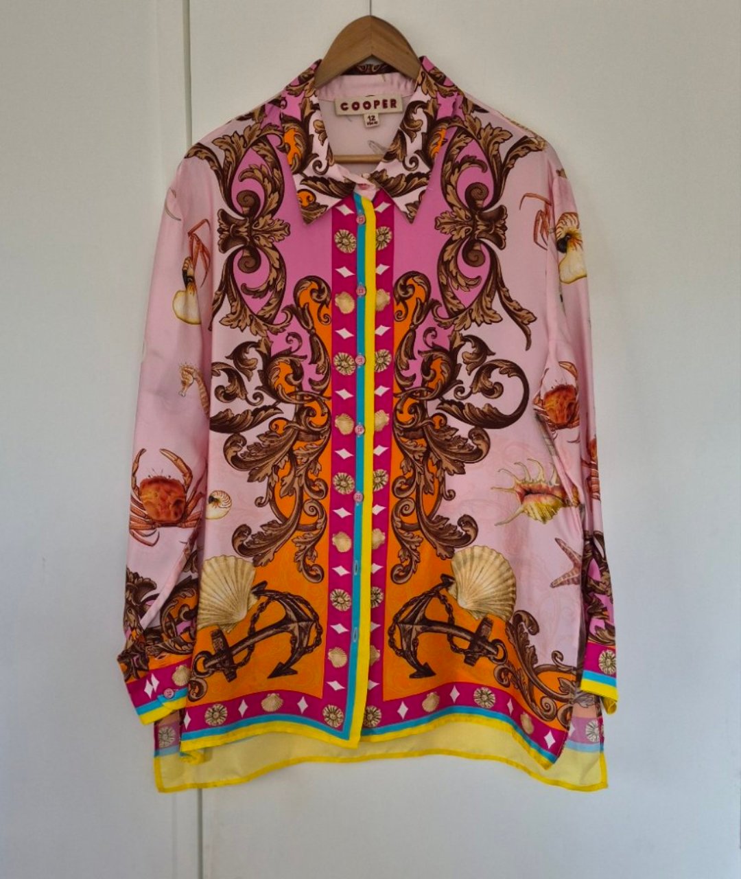 Front view of Cooper Let The Sun Shine Shirt Size 12, preloved designer clothing at Copper & Cotton