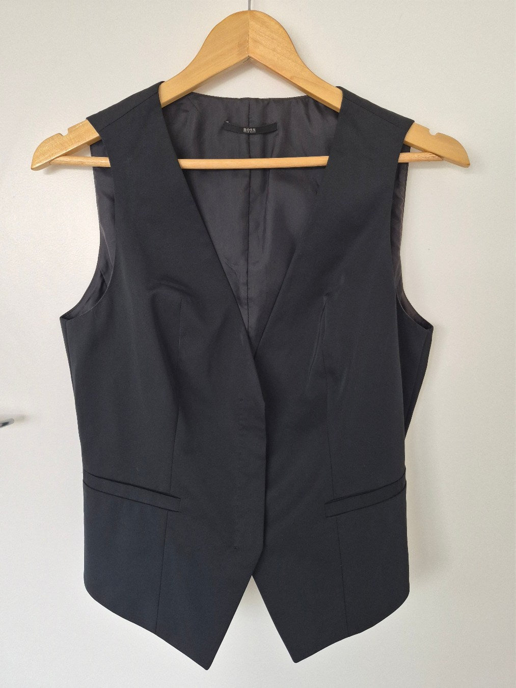 Front view of Hugo Boss Tailored Vest Size XS, preloved designer clothing at Copper & Cotton