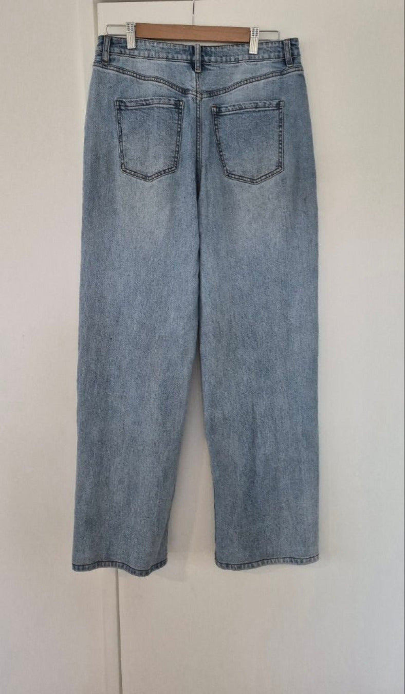 Back view of Juliette Hogan Straight Leg Jeans Size 12, preloved designer clothing at Copper & Cotton