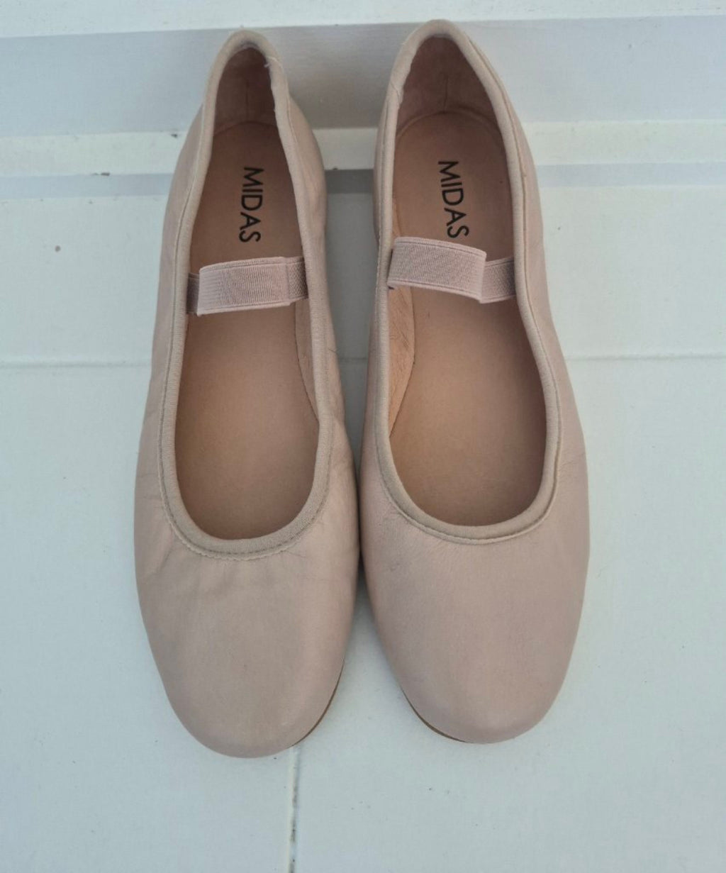 Back view of Midas Pink Ballet Flats Sz 38, preloved designer clothing at Copper & Cotton