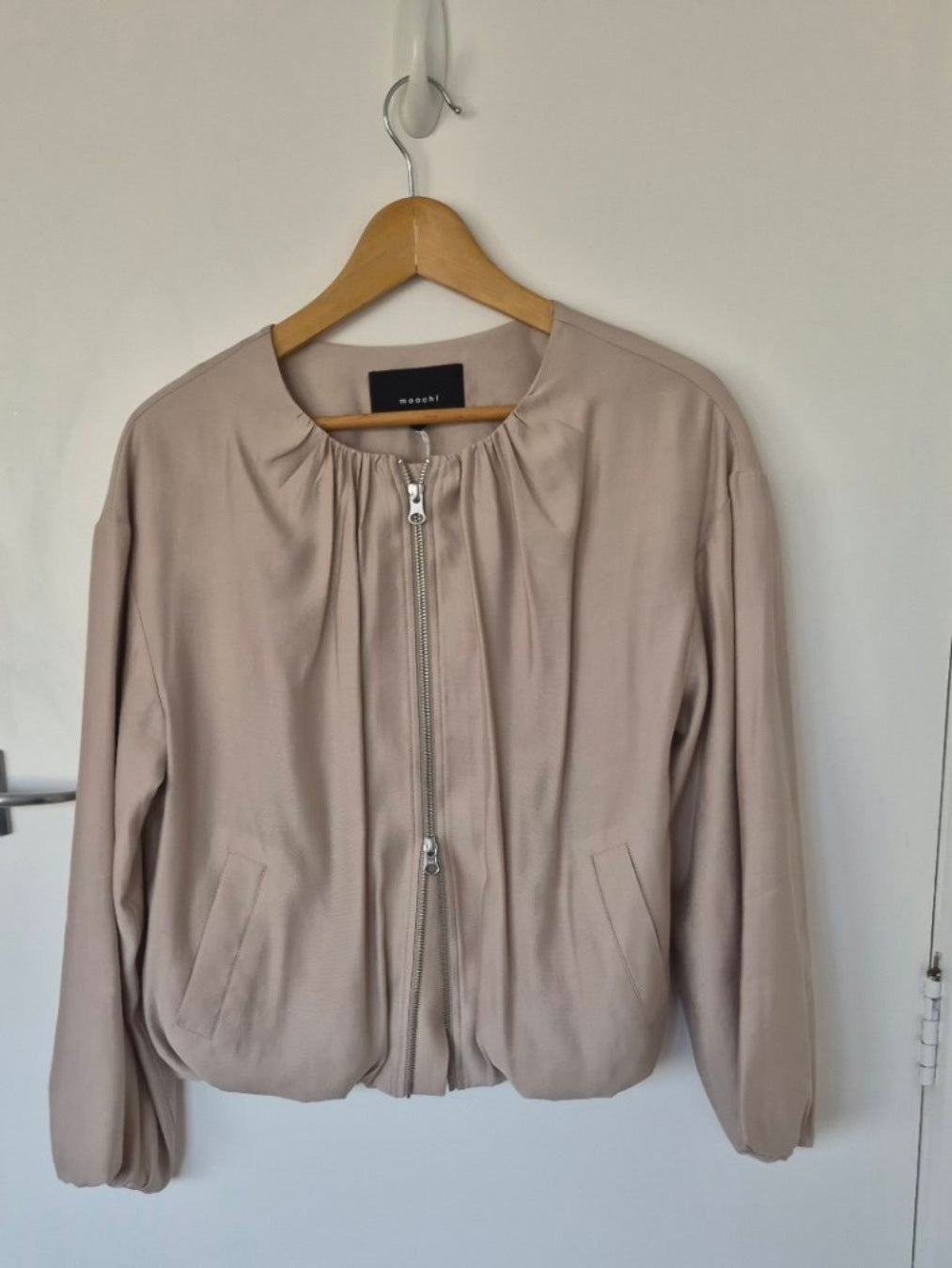 Front view of Moochi Coherent Bomber Jacket Size 6/8/10, preloved designer clothing at Copper & Cotton